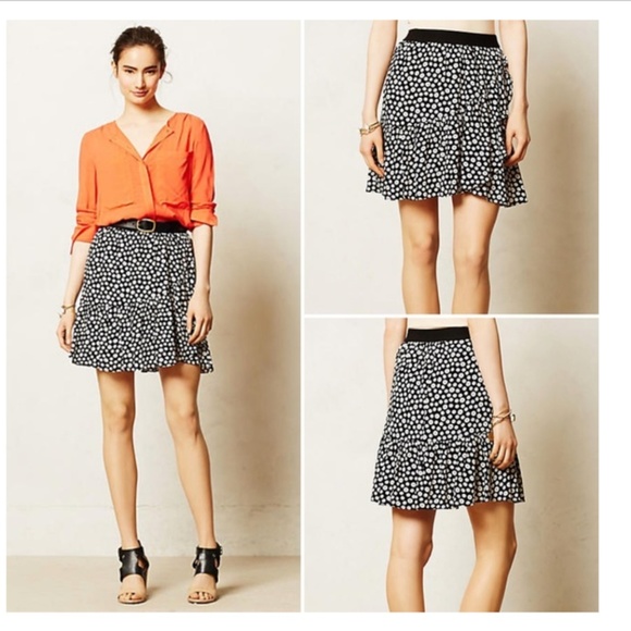 black and white polka dot skirt outfit